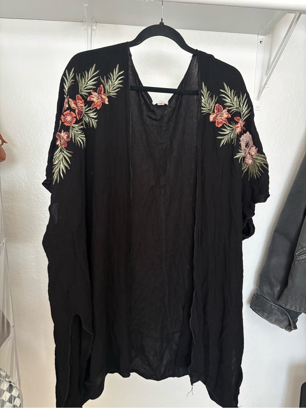 Xhilaration Black Sheer Textured Tank with Pink Logo Tag